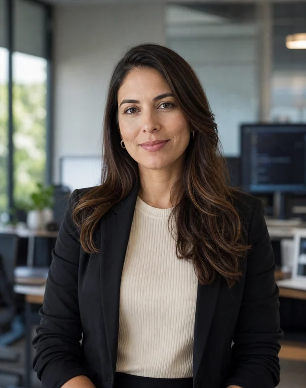 Retrato profissional de Fernanda Ekstrom, head de tecnologia da plataforma financeira.