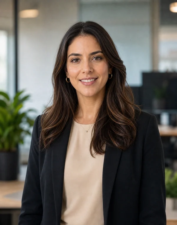 Retrato profissional de Juliana Prado, head de atendimento da plataforma financeira.